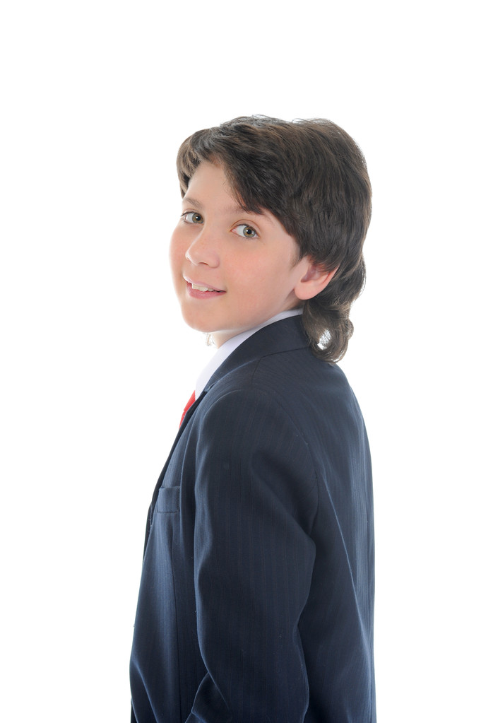 Retrato de um menino empresário em um terno de negócios
 - Foto, Imagem
