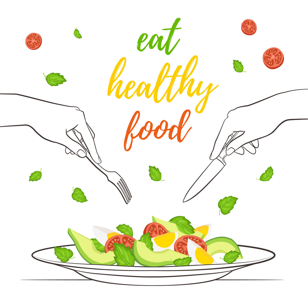 healthy food concept - Vector, Image