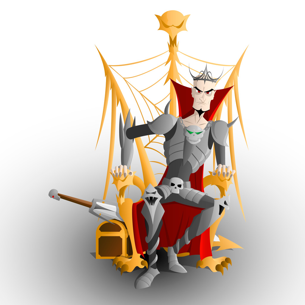 Царь Кощей сидит на троне
 - Вектор,изображение