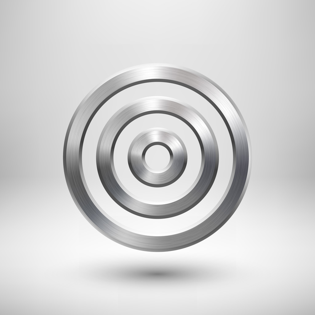 Abstract Technology Circle Metal Badge - Vector, Image