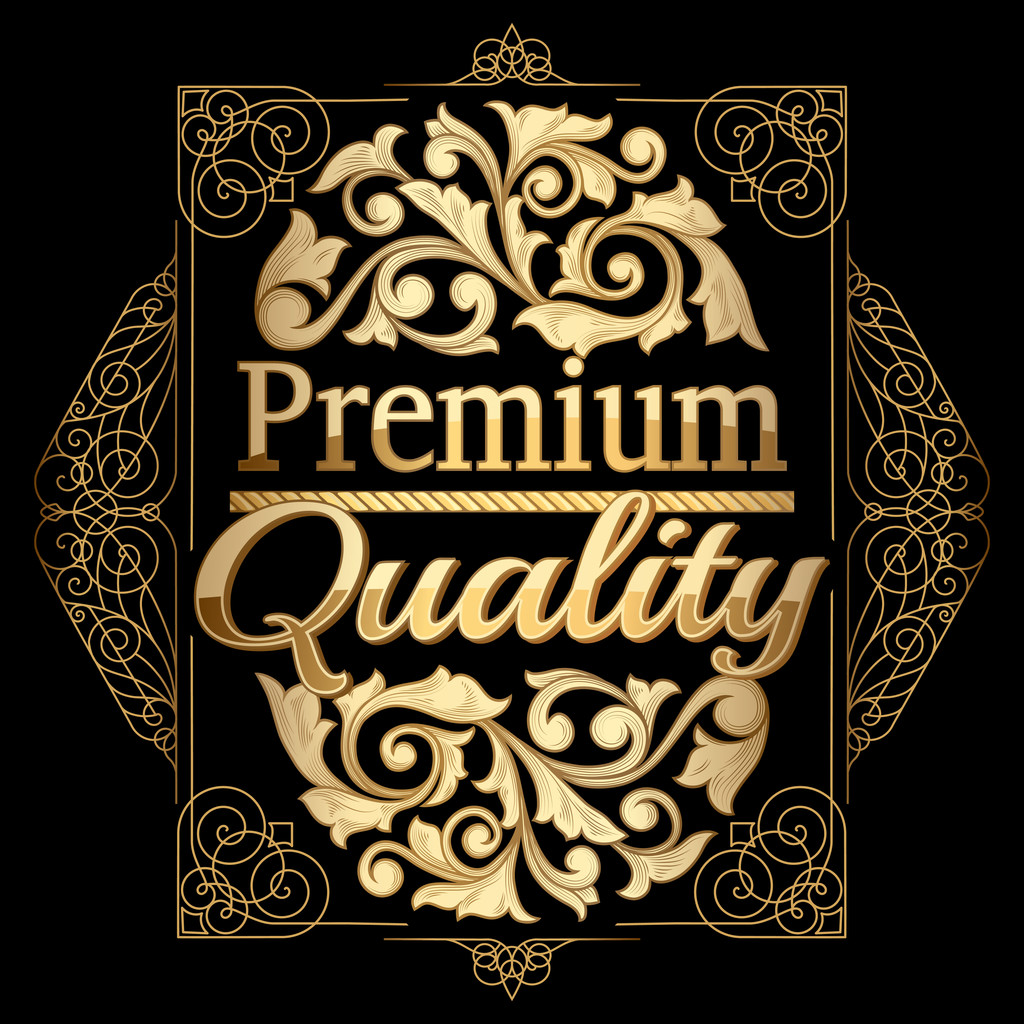プレミアム品質の金エンブレム - ベクター画像