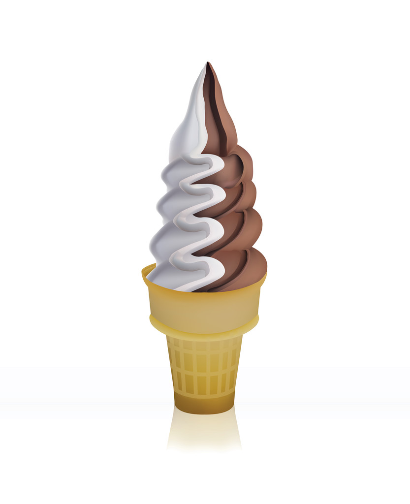 ワッフルカップの中のアイスクリーム - ベクター画像