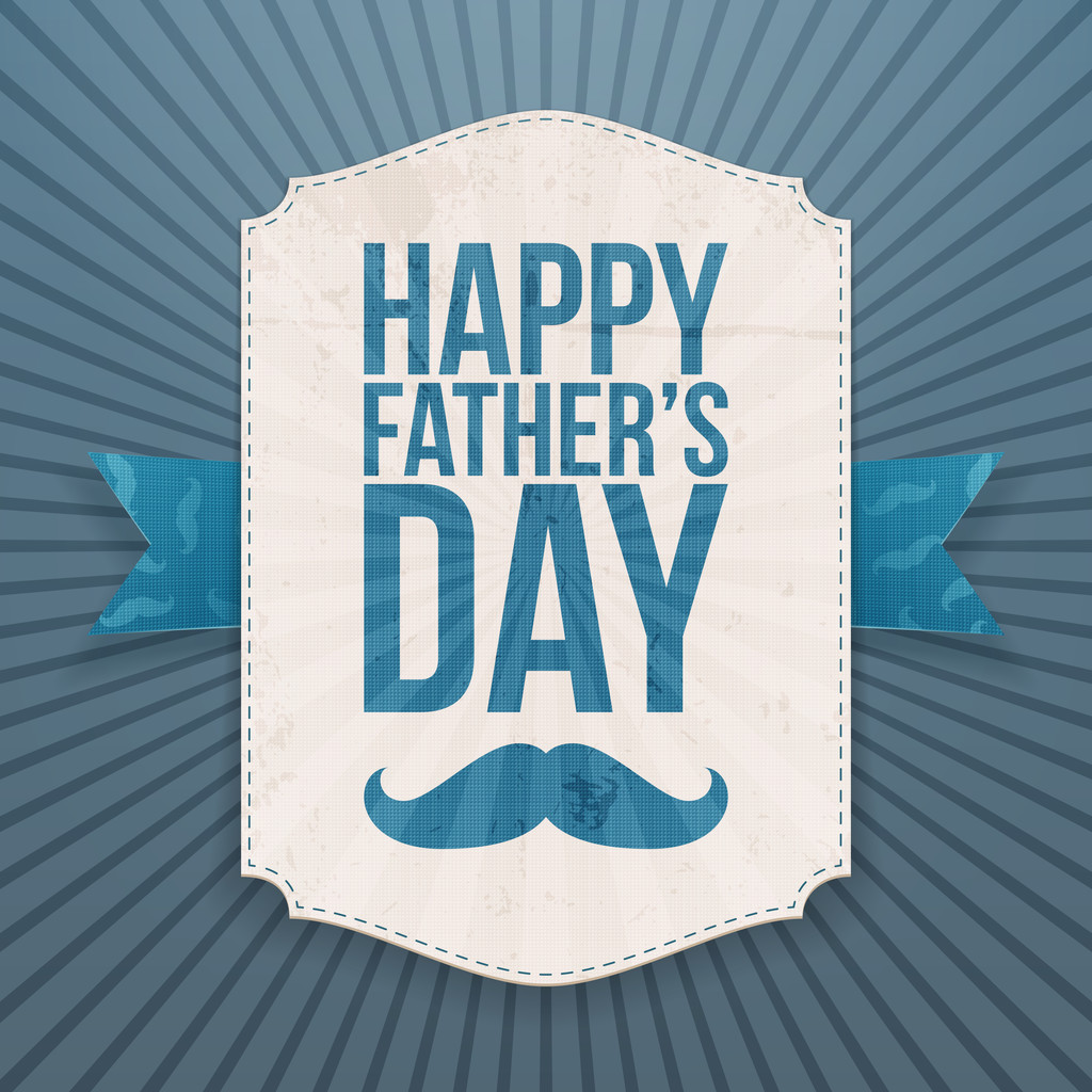 Szczęśliwy transparent dzień ojców z pozdrowieniami wstążki - Wektor, obraz