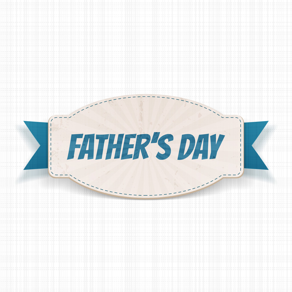 Papier Fathers Day Badge avec ruban de salutation
 - Vecteur, image
