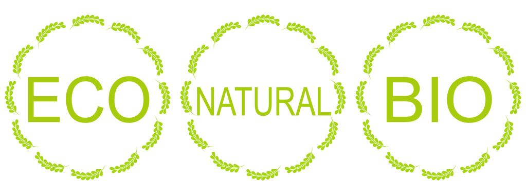 Conjunto de rótulos para produtos biológicos, naturais, ecológicos ou biológicos
 - Vetor, Imagem