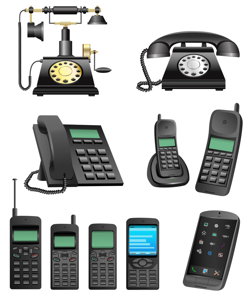 telefoon evolutie - Vector, afbeelding