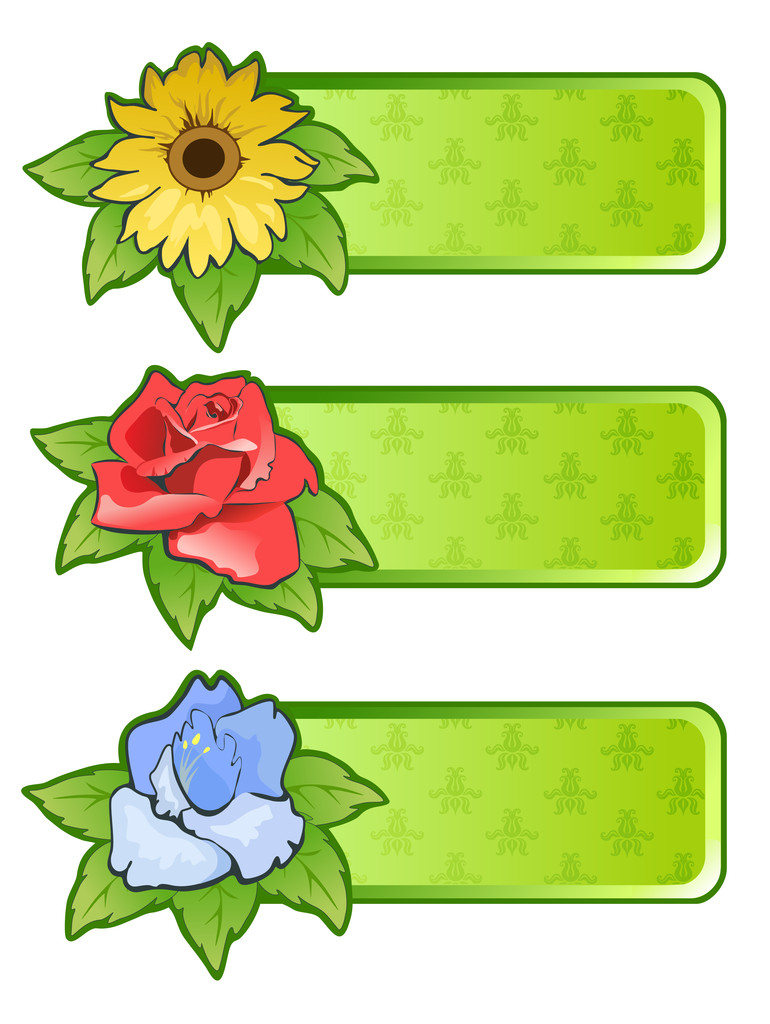 bannery s květinami - Vektor, obrázek