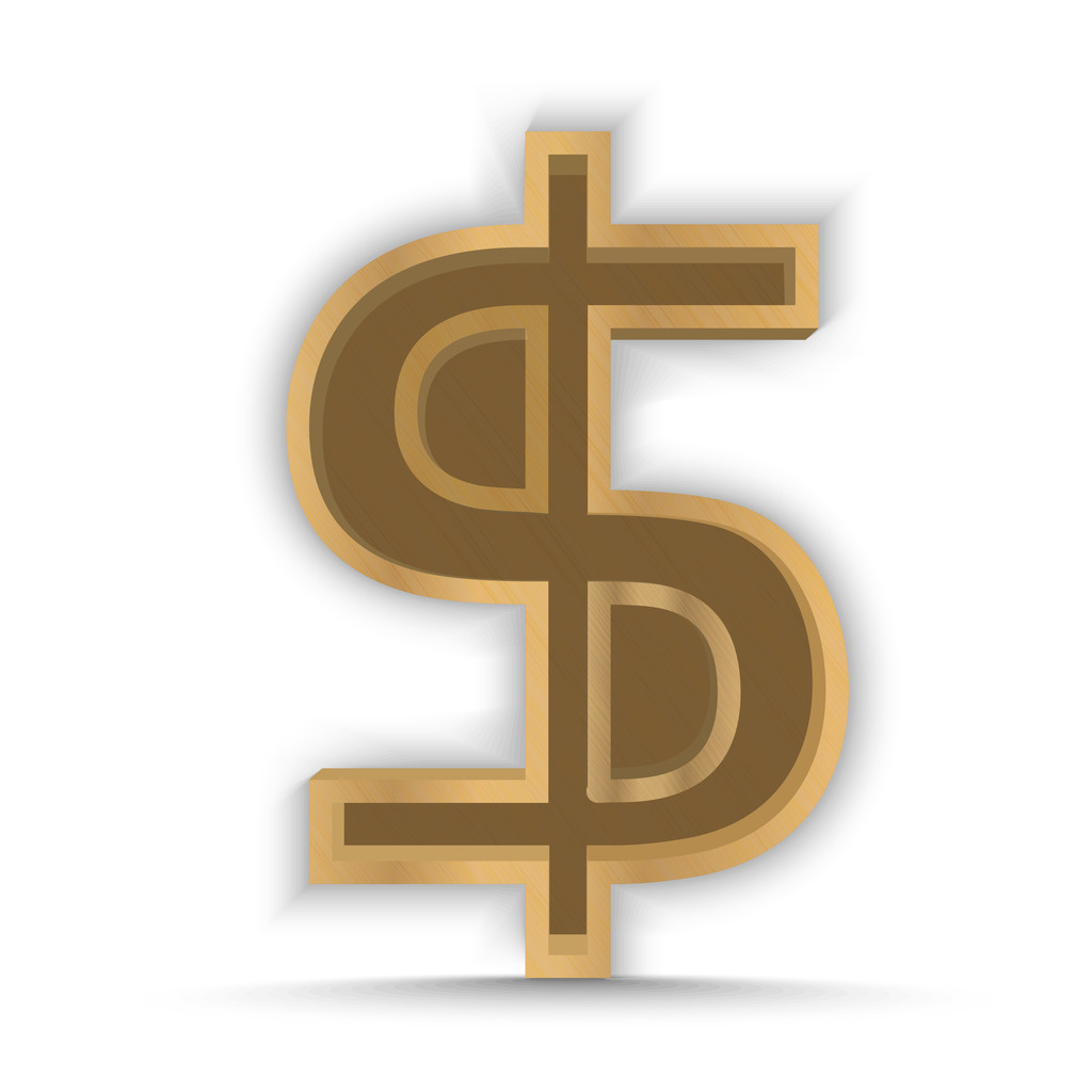 Rahan käsite. Puinen kirjahylly muodossa dollarin merkki. Kirkas
 - Vektori, kuva