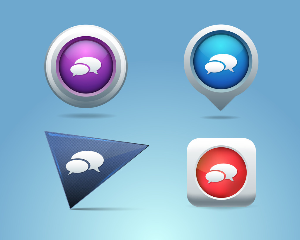 Soporte de diferentes marcos vectoriales, iconos de chat, plantilla de botones
 - Vector, imagen
