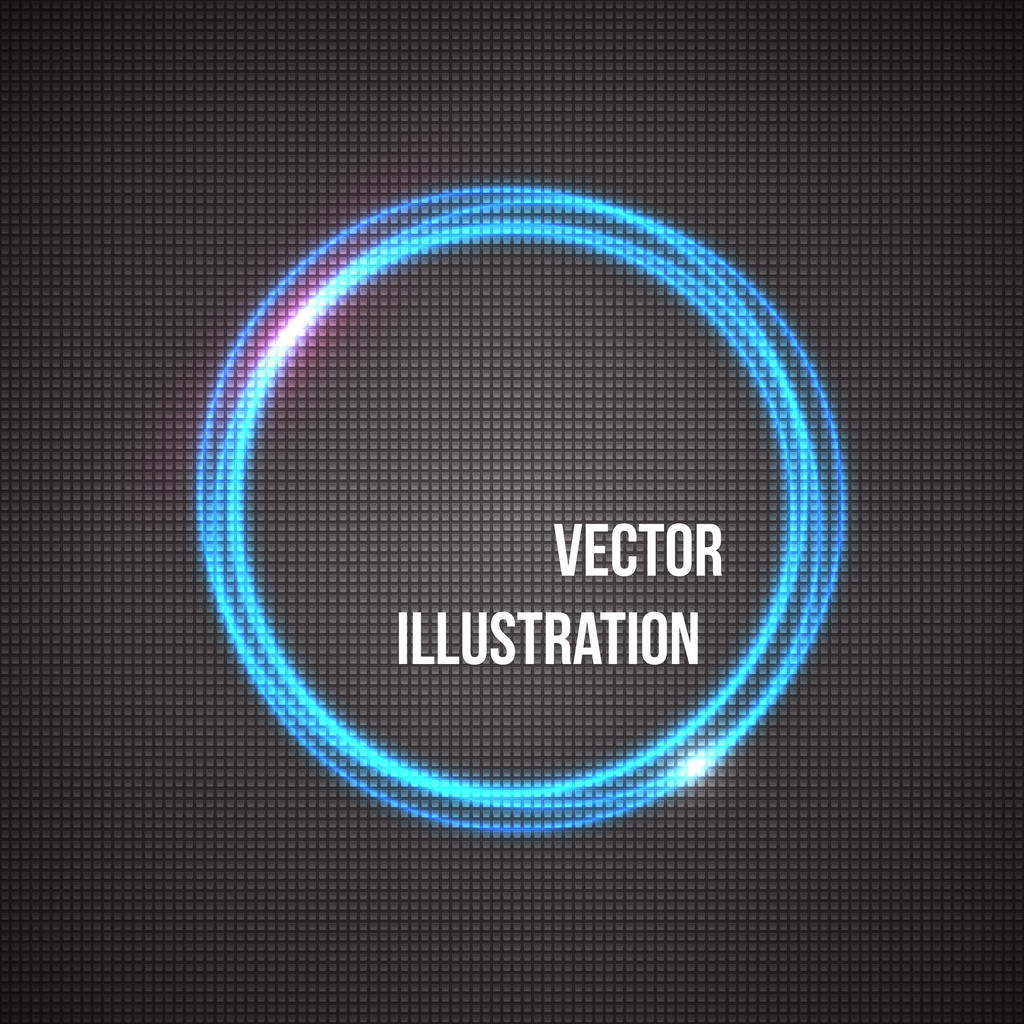 Círculos azules brillantes y luces en el fondo de las placas grises
 - Vector, imagen