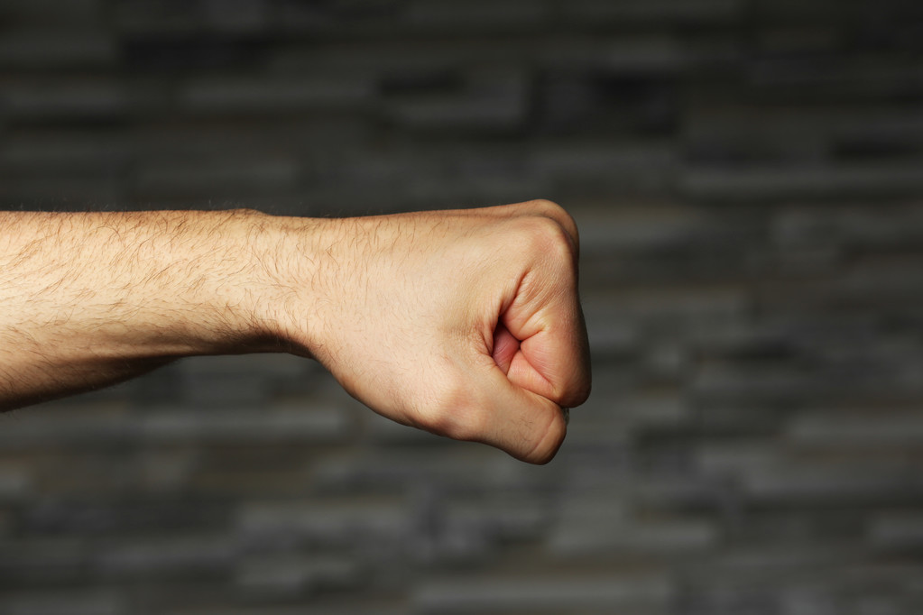 Male fist on grey - Photo, Image