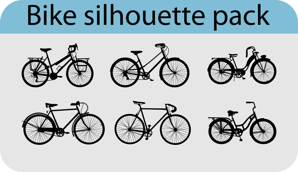 silhuetas de bicicleta vetorial
 - Vetor, Imagem