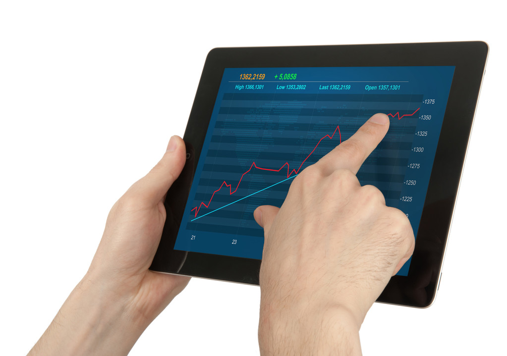 Mains tenant tablette numérique avec stock Citations
 - Photo, image