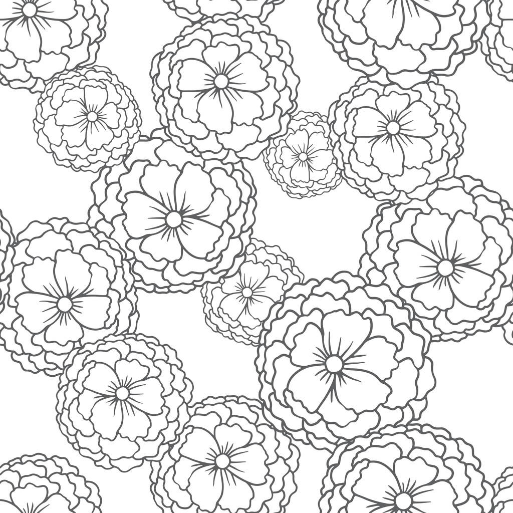 Pioenrozen op een witte achtergrond, naadloos patroon - Vector, afbeelding