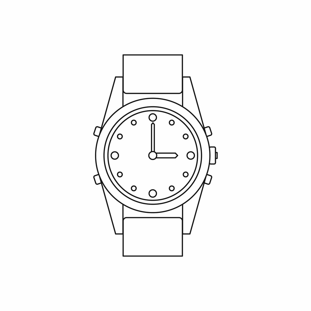 Szwajcarski zegarek ikona, styl konturu - Wektor, obraz