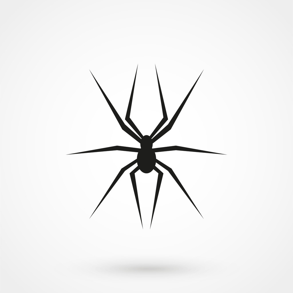 Spinnensymbol auf weißem Hintergrund in flachem Stil. einfache Vektorillustration - Vektor, Bild