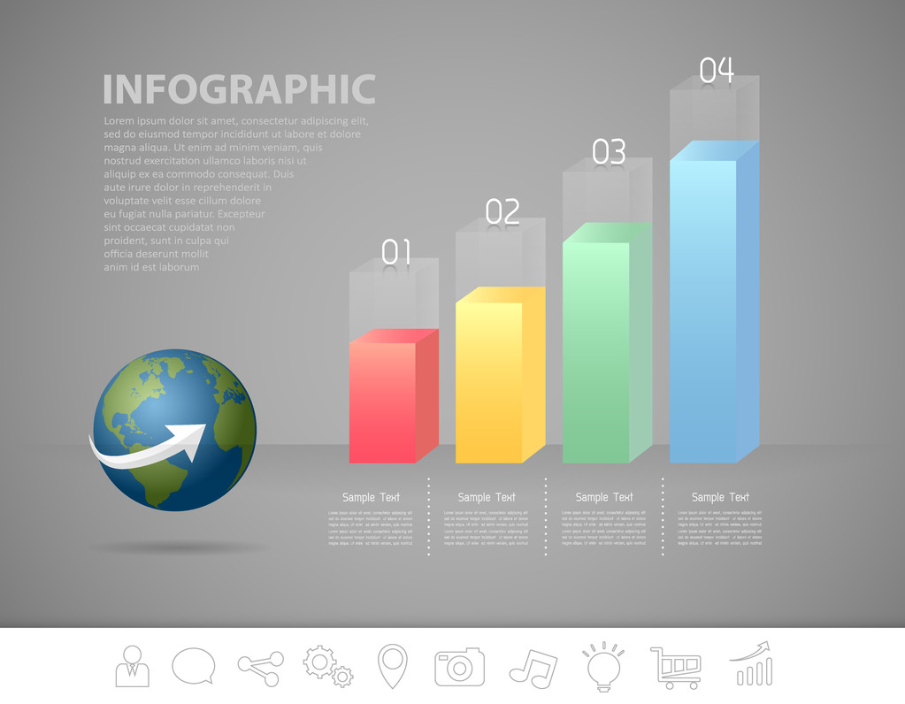 Abstrct ビジネス インフォ グラフィック テンプレート - ベクター画像