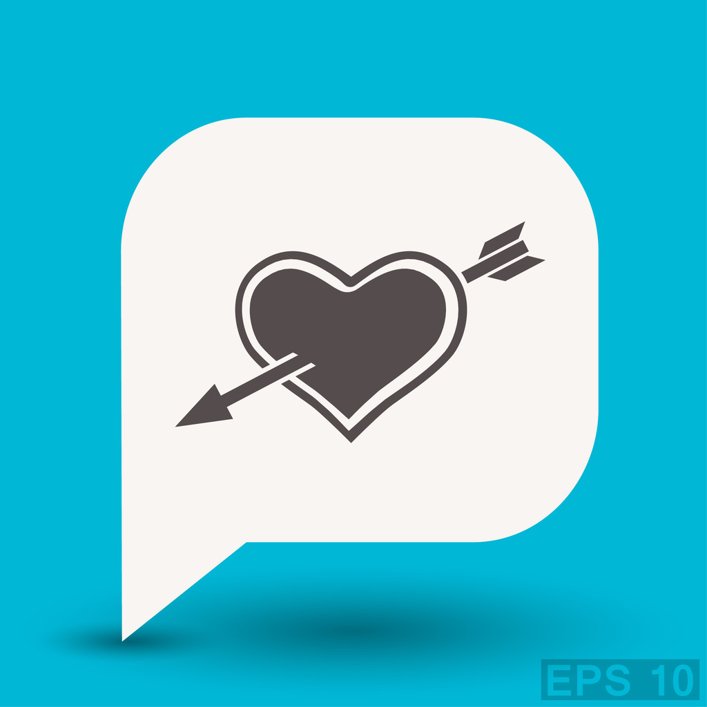 Pictograph of heart with arrow concept icon - Vector, Image