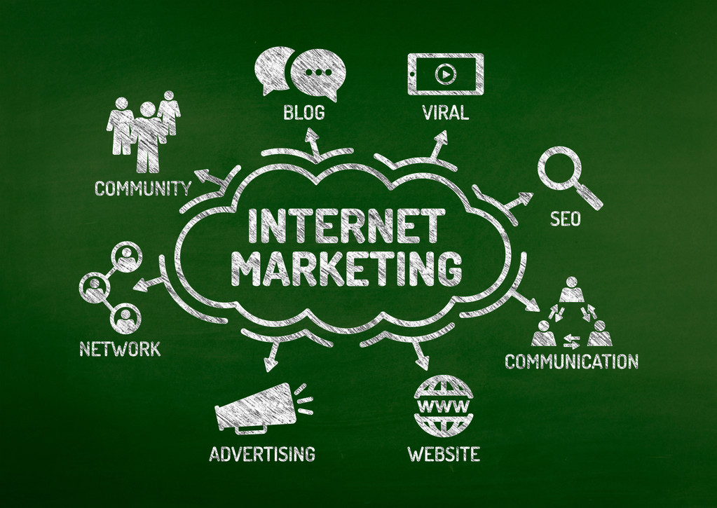 Internet Marketing grafiek  - Foto, afbeelding