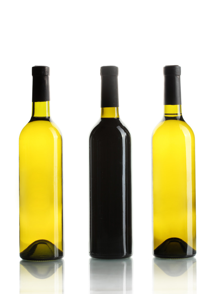 botellas de vino aisladas en blanco
 - Foto, imagen