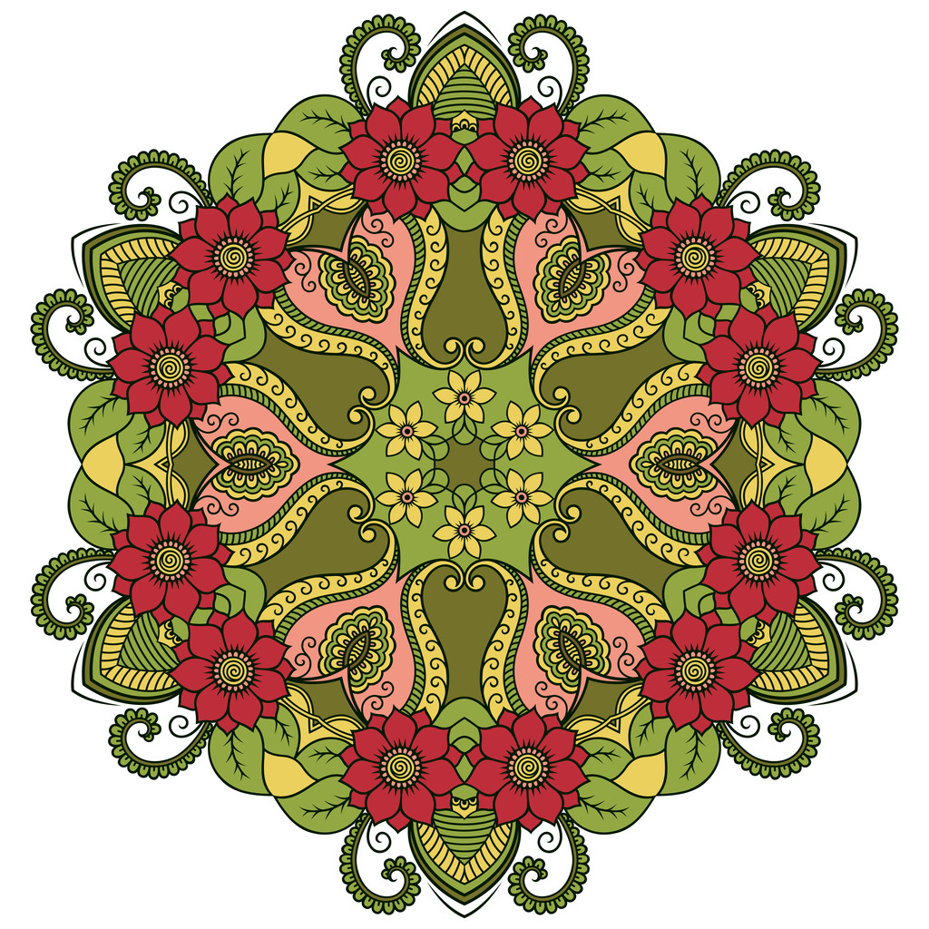 Imagen vectorial de mandalas de color en estilo oriental
. - Vector, imagen