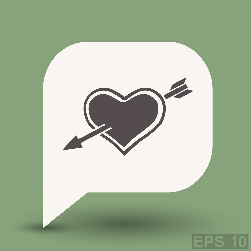 Pictografía de corazón con icono de concepto de flecha
 - Vector, imagen