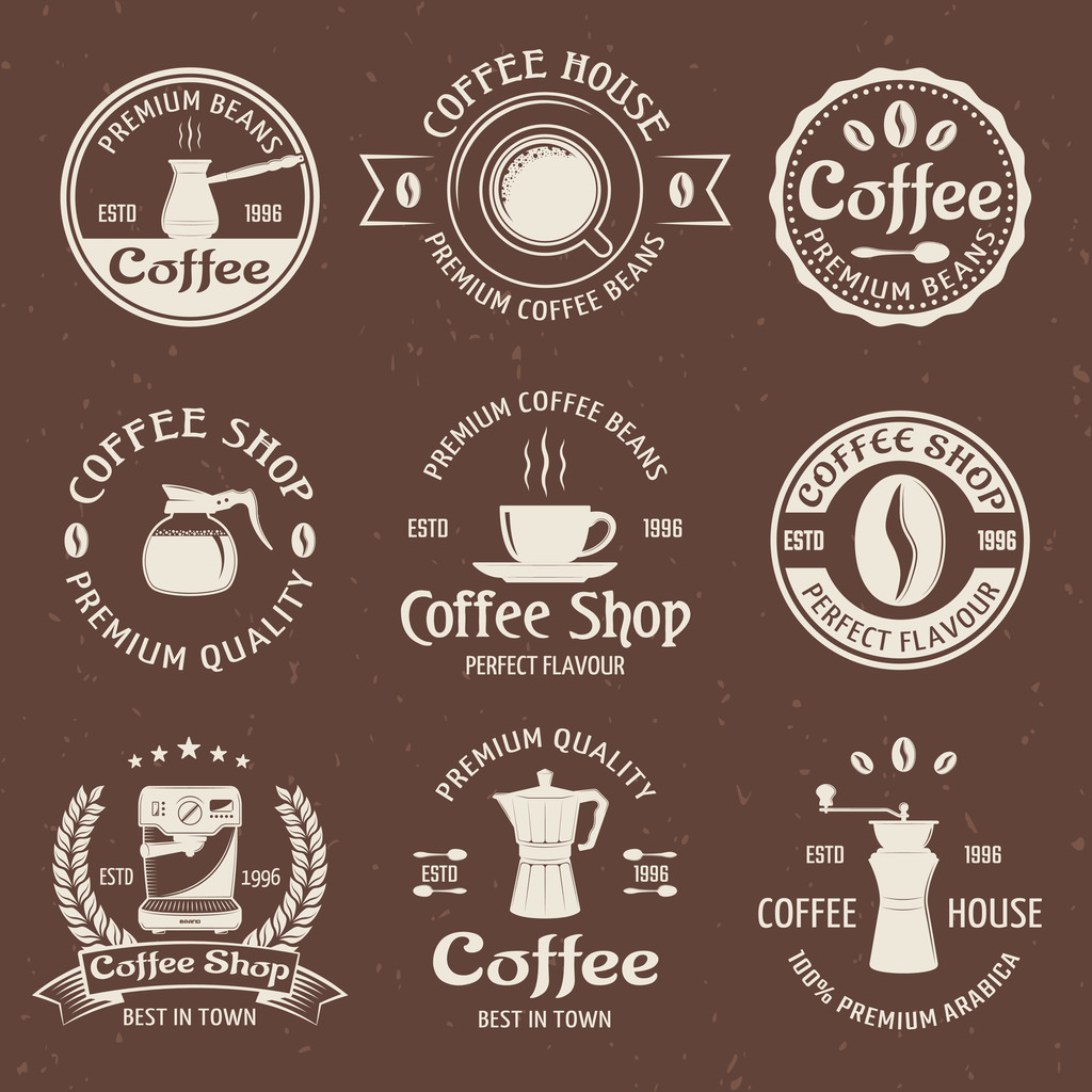 Эмблема кофе в цвете
 - Вектор,изображение