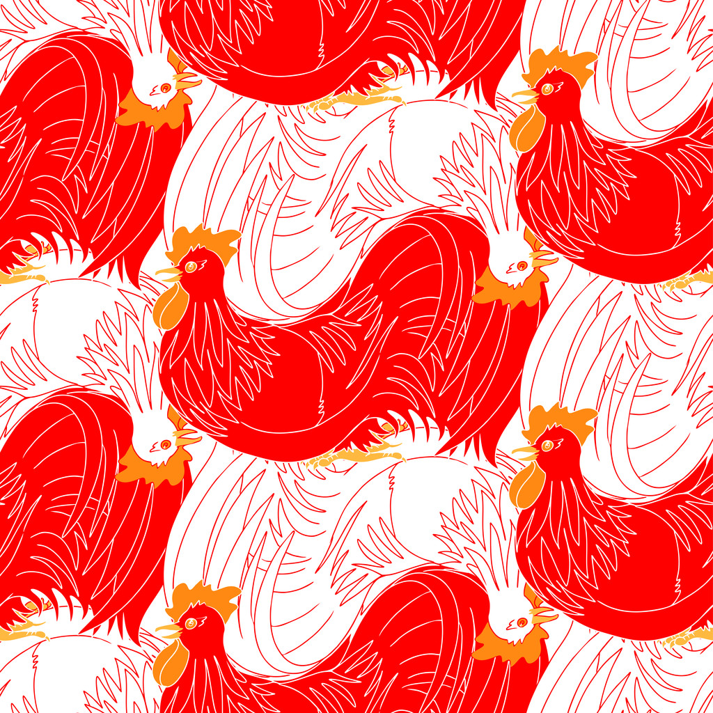 Pollas rojas y blancas
 - Vector, imagen