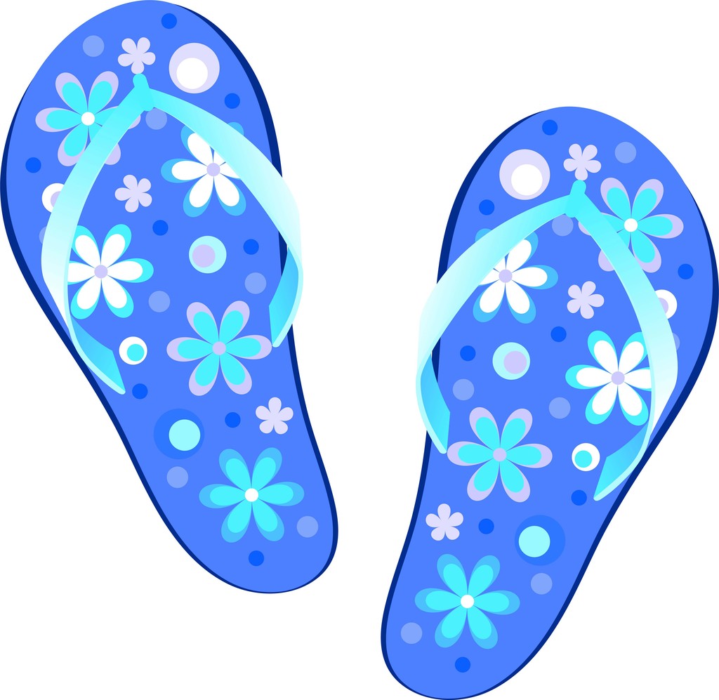 Blue vector flip flops - Vector, Image