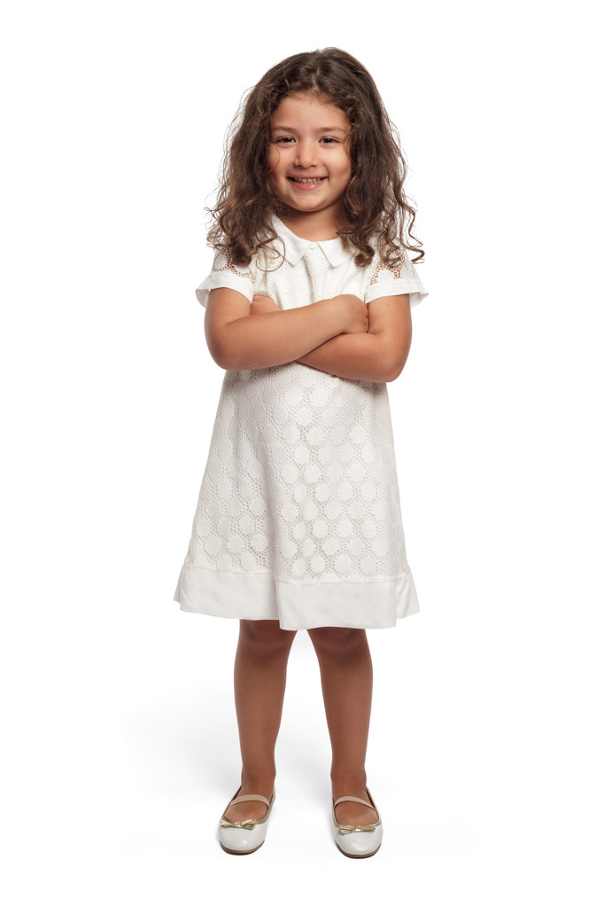 bambina in abito bianco - Foto, immagini