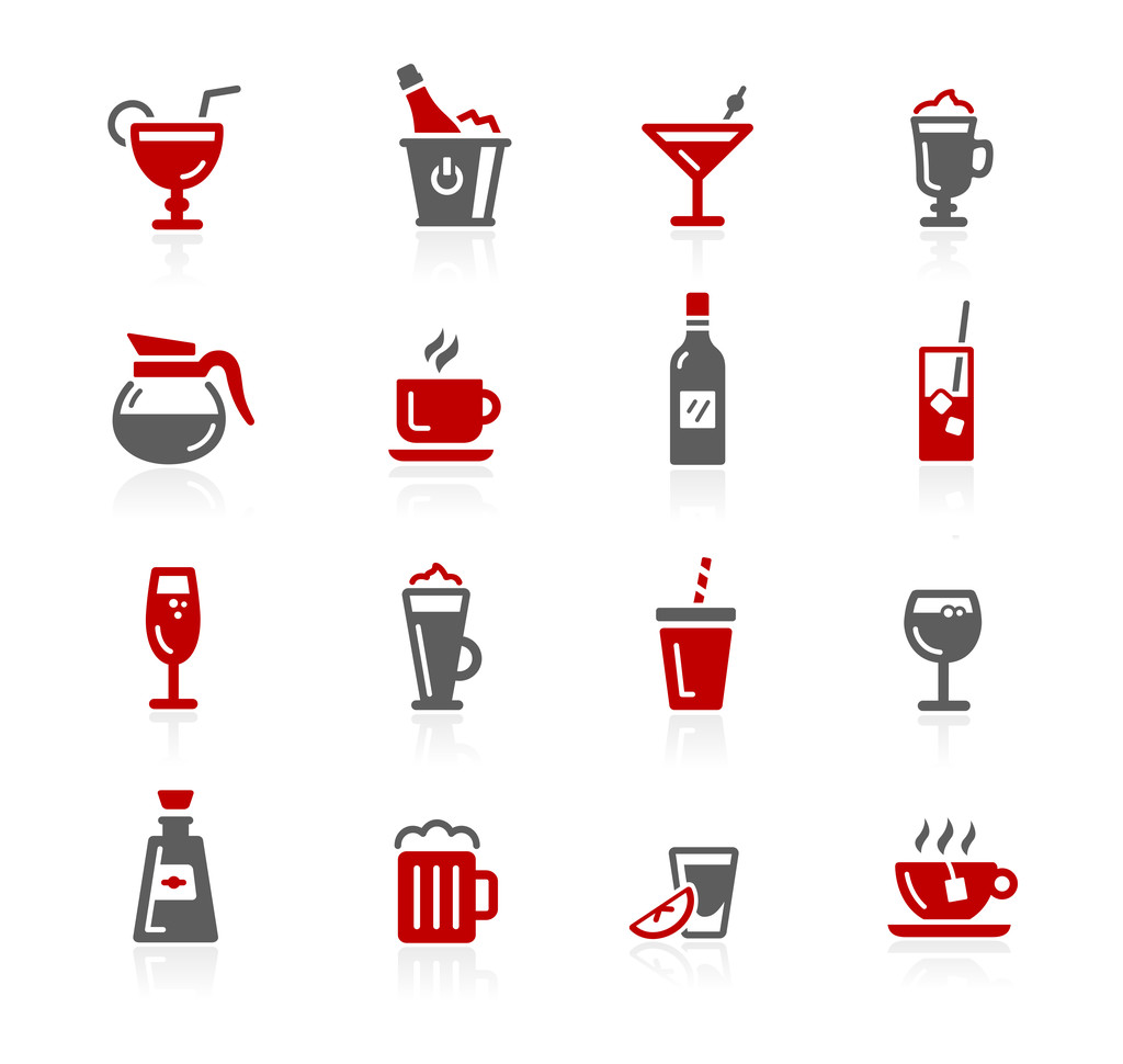Drinks Icons - Redico Series - Vector, Image