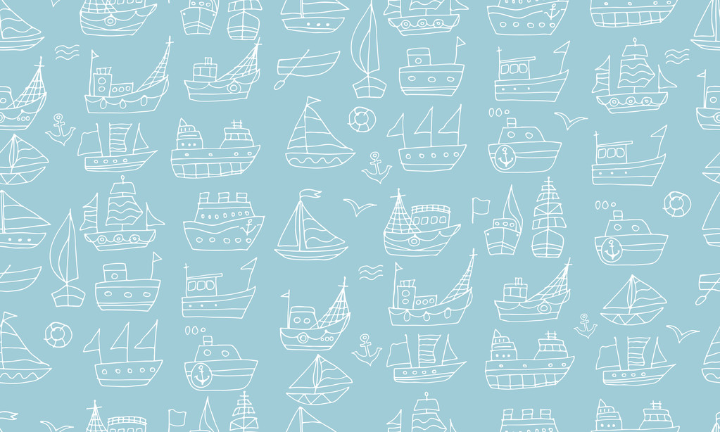 Schattige kleine schepen, naadloze patroon voor uw ontwerp - Vector, afbeelding