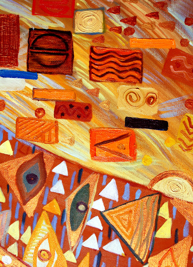 Textura, fundo e imagem colorida de uma pintura abstrata original, óleo sobre tela
  - Foto, Imagem