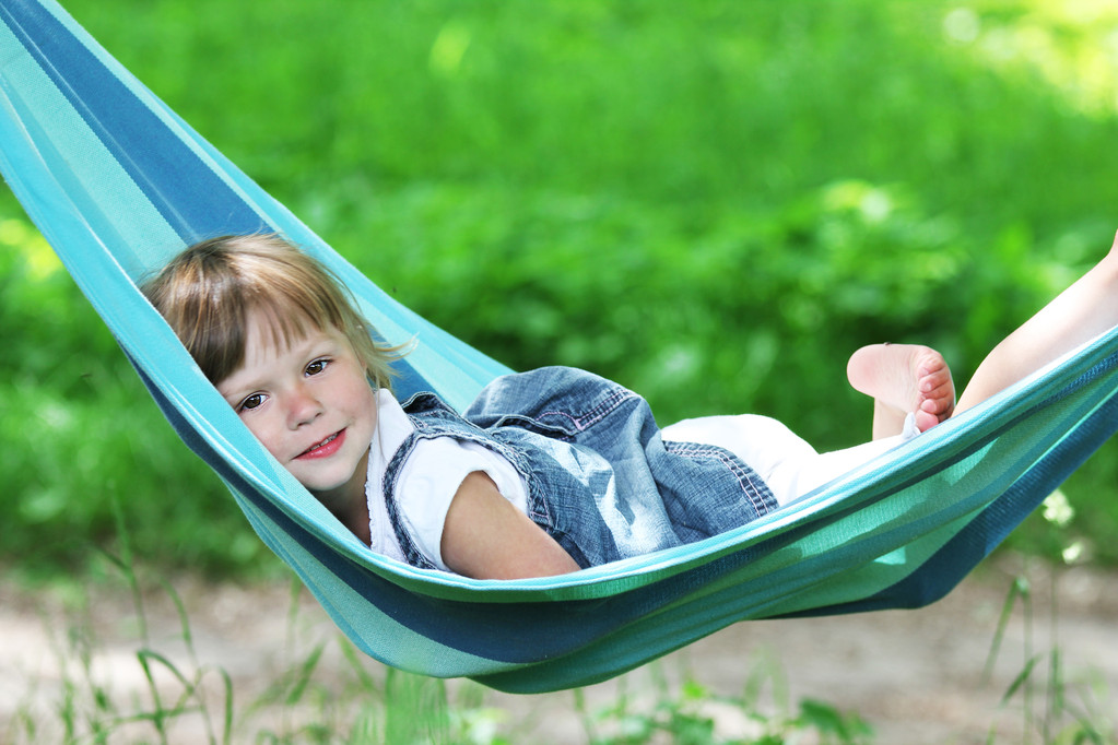 Little girl on a hammock - Photo, Image
