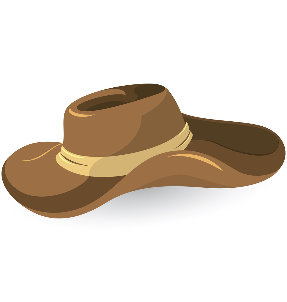 Brown cowboy hat - Vector, Image