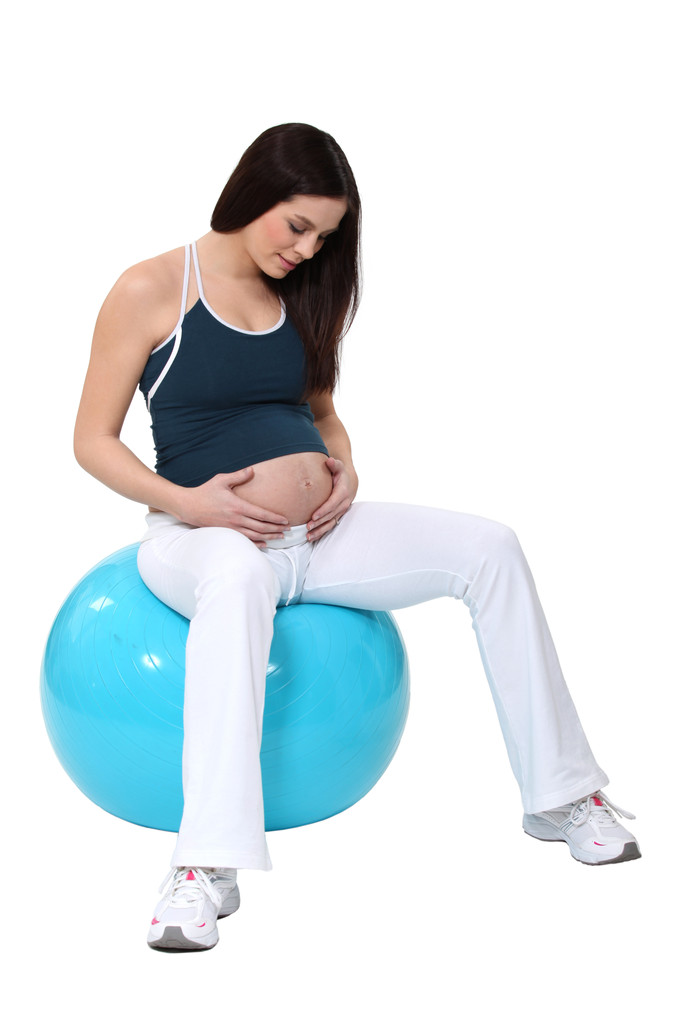 těhotná žena, cvičení. - Fotografie, Obrázek