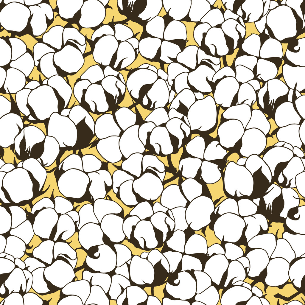 Cotton flowers pattern - Vector, Image