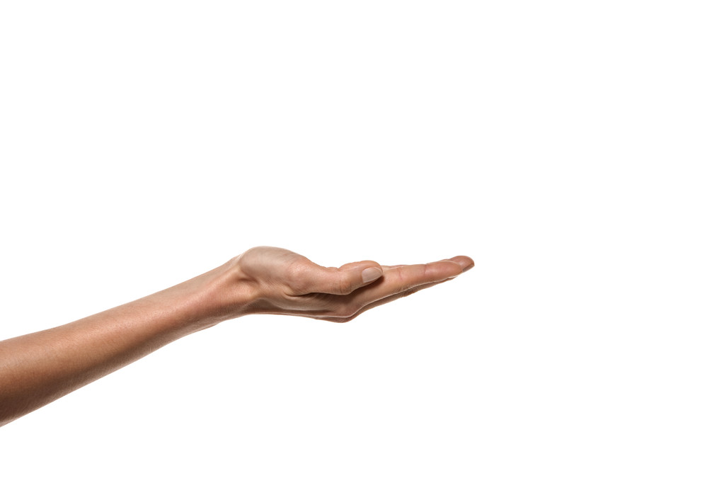 Рука открыта изолированы на белом
  - Фото, изображение