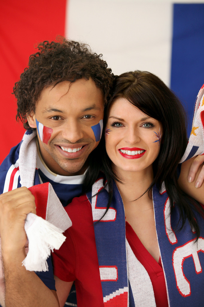 kilka fanów piłki nożnej francuski - Zdjęcie, obraz