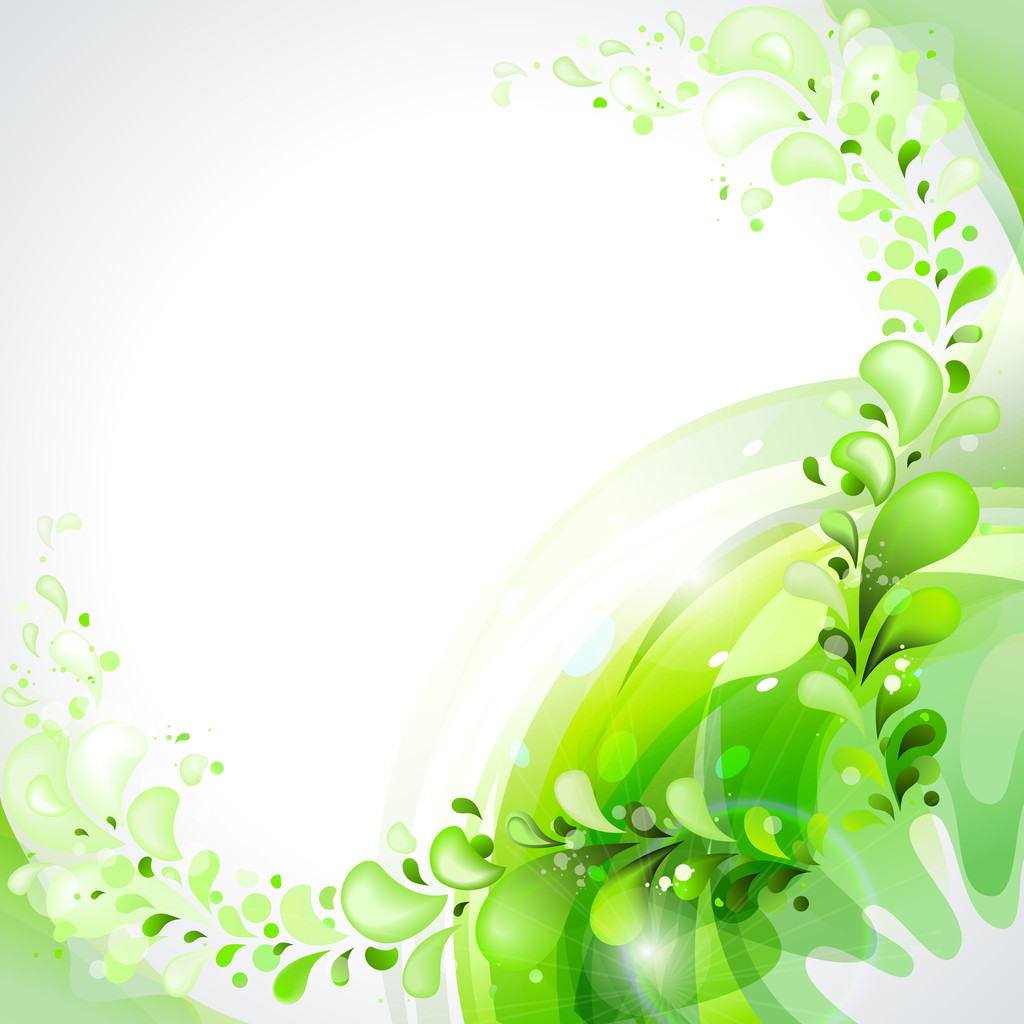 Ramo verde con foglie astratte
 - Vettoriali, immagini