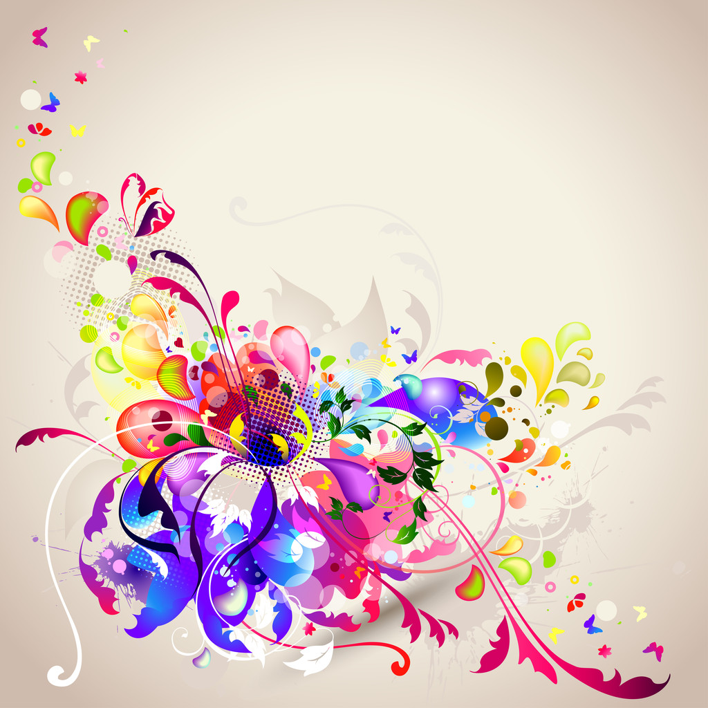 Fondo tierno con flor abstracta
 - Vector, Imagen