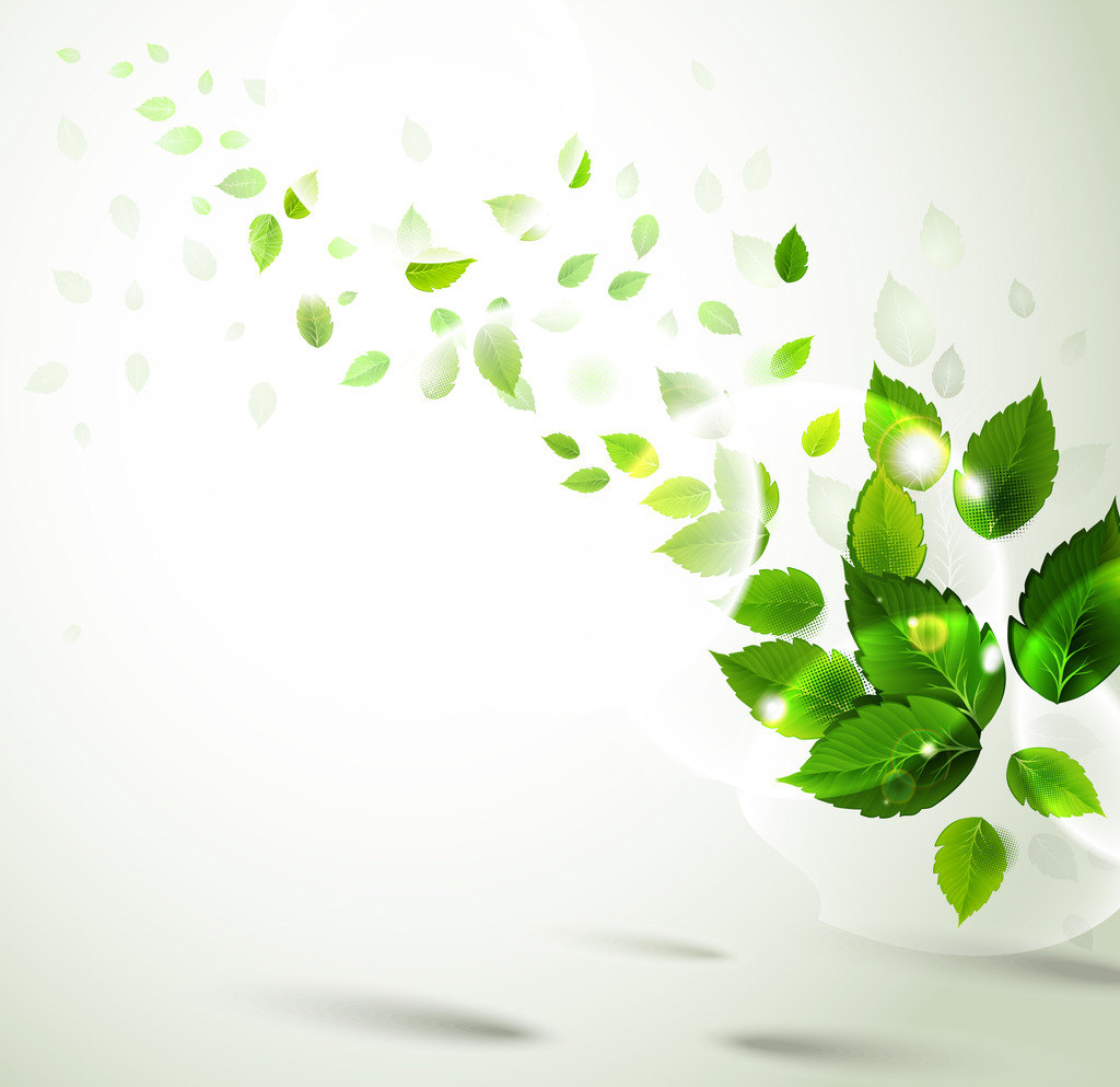 Fondo con hojas verdes frescas
 - Vector, imagen