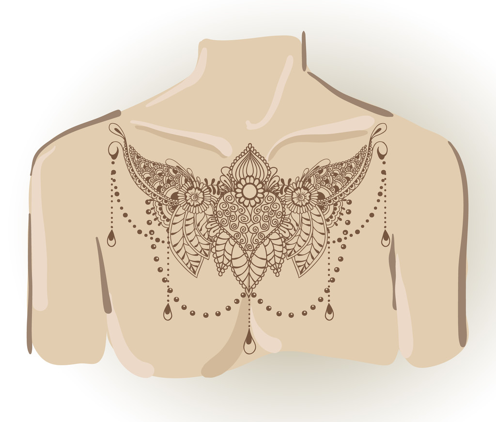 Шаблон татуювання у стилі mehndi
 - Вектор, зображення