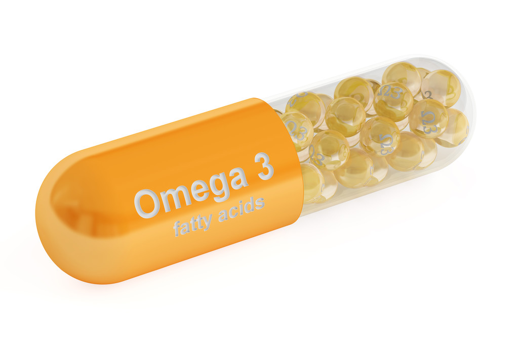 Cápsula de vitamina omega-3, representación 3D
 - Foto, Imagen