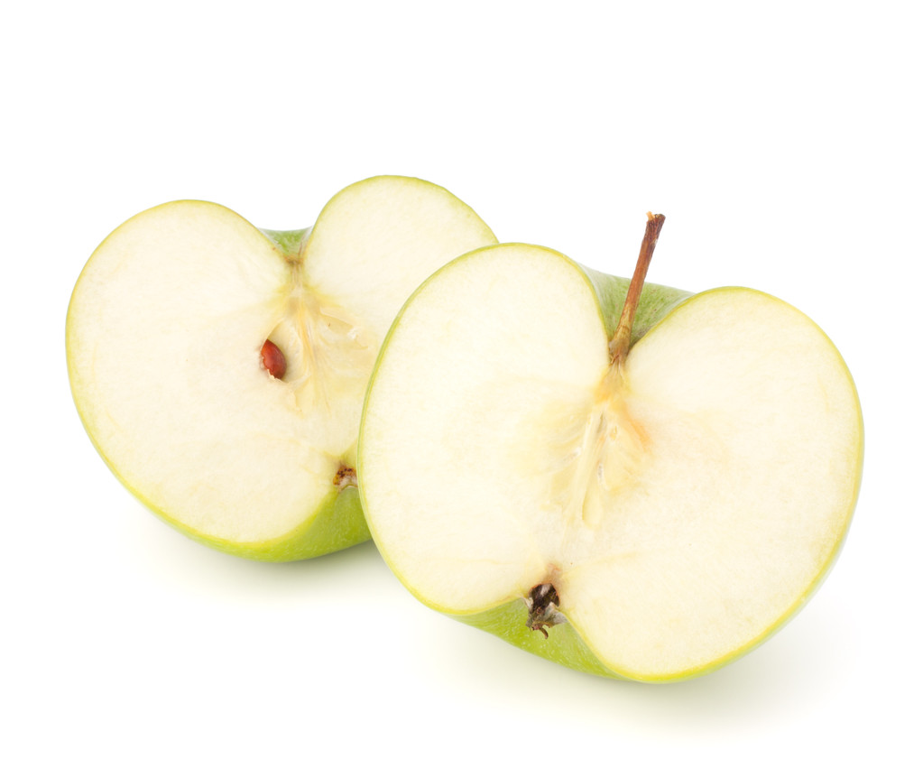 zielone jabłko, pół - Zdjęcie, obraz