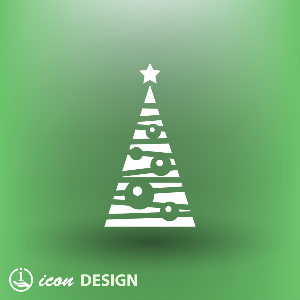 Pictografía del icono del concepto del árbol de navidad
 - Vector, Imagen