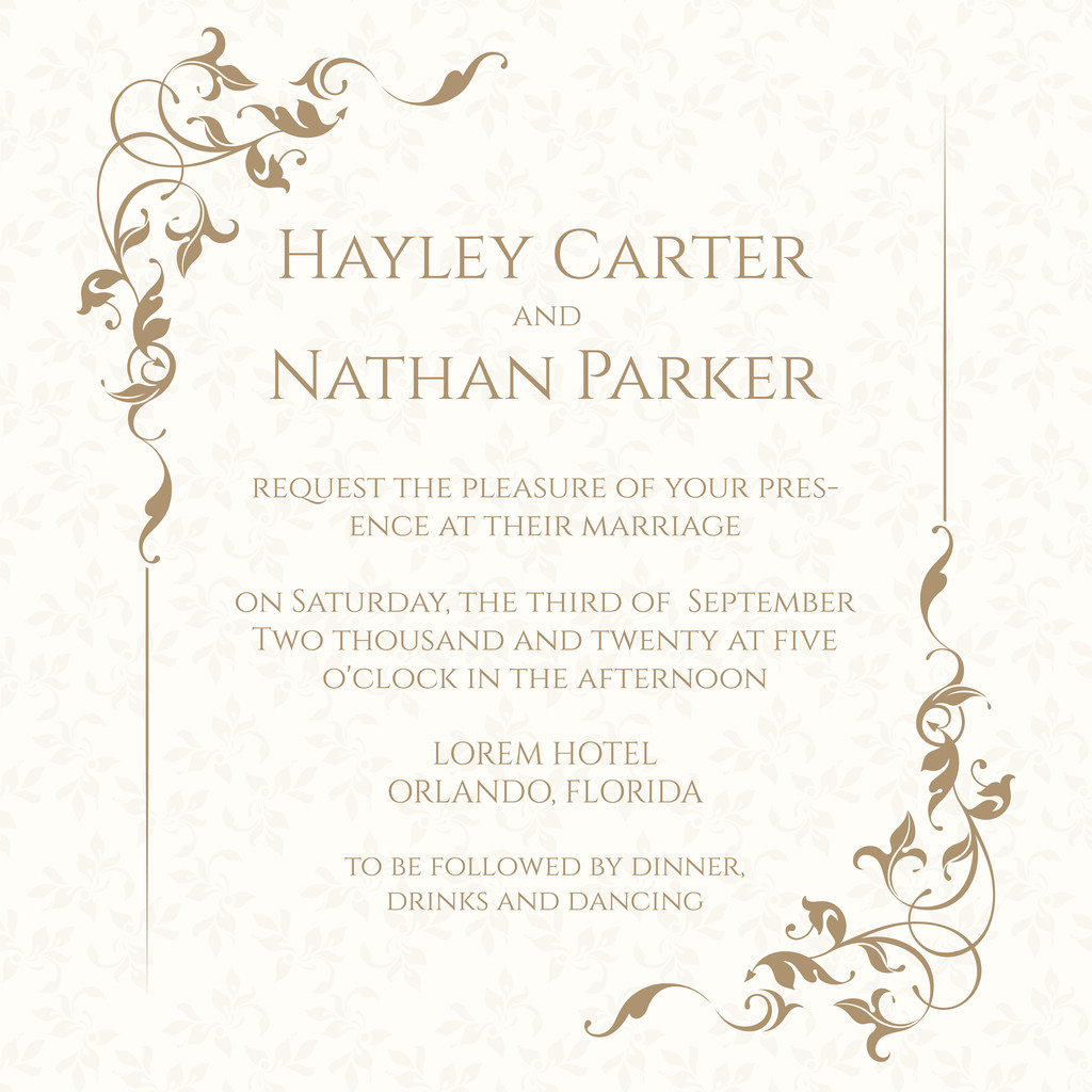 Cartão de convite com moldura floral sobre fundo sem costura
.  - Vetor, Imagem