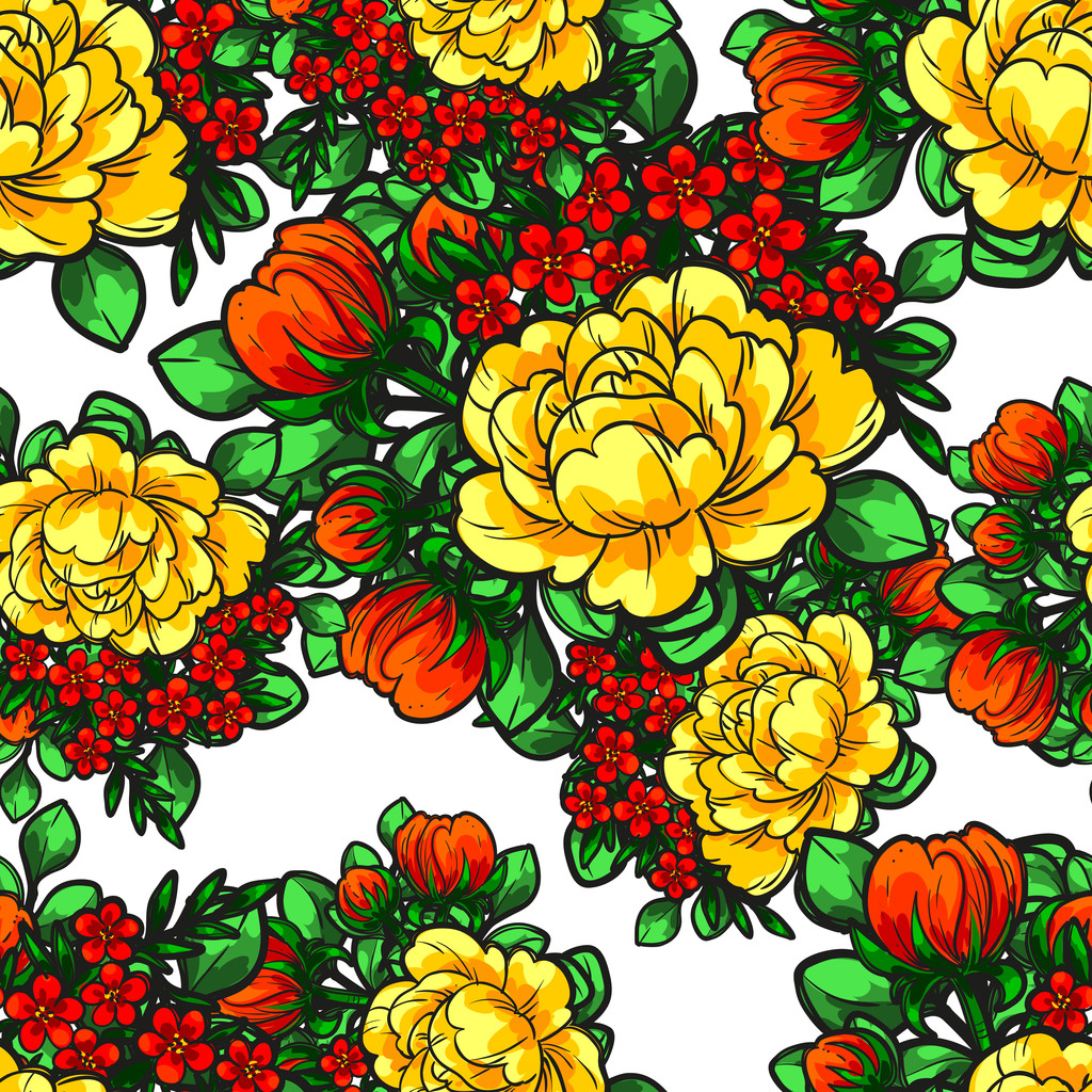 Patrón floral hermoso sin costuras
 - Vector, Imagen