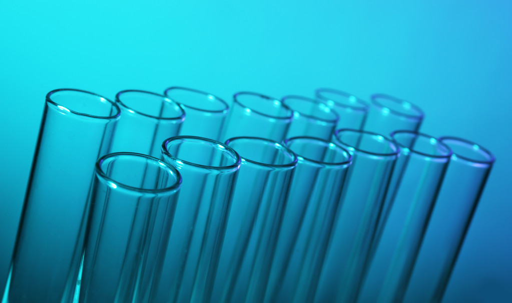 Tubos de teste em azul
  - Foto, Imagem