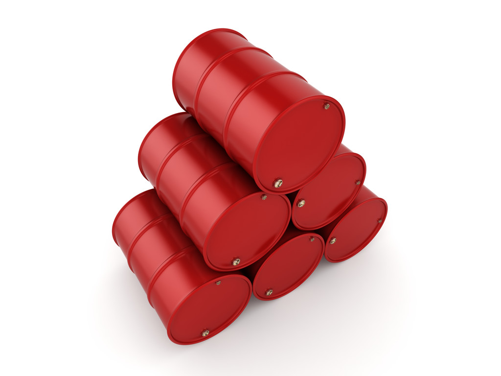 3D rendering red barrels - Photo, Image